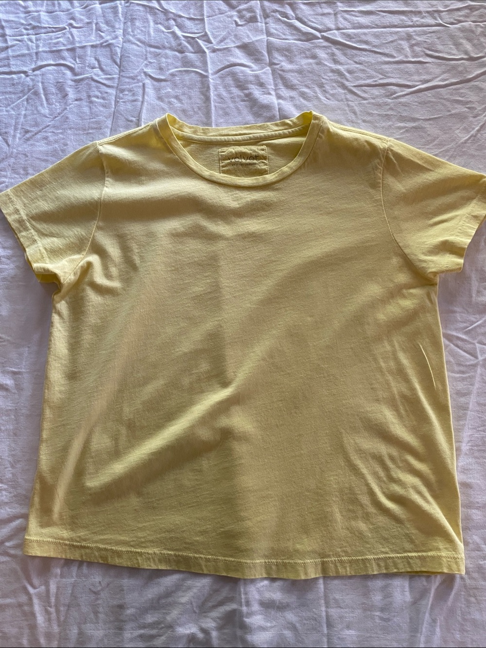 Velvet Pale Yellow Short-Sleeve Tee